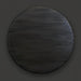 Round black brushed mango wood dining table top with visible wood grain.