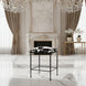 Surya Kornel Counter Stool with black iron frame and cowhide-patterned seat, 24"H.