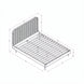 Isometric line drawing of a Queen size Surya Madri Wood Bed with dimensions.