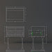 Technical drawing of a brown Madri nightstand, showing top, front, and side dimensions.
