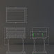 Technical drawing of a brown Madri nightstand, showing top, front, and side dimensions.