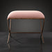 Surya Misho ottoman with a metallic copper finish, pink polyester cushion, and updated traditional design.