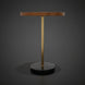 Surya Nano End Table with brown oak veneer top, gold metal stem, and black marble base.