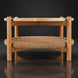 Surya Orly round mango wood coffee table with a wheat brown base and paper rope shelf.