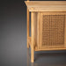 Surya Orly Cabinet: brown and wheat brown mango wood cabinet with woven paper doors.