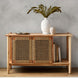 Surya Orly Cabinet: brown and wheat brown mango wood and paper cabinet with woven doors.