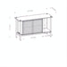 Surya Orly Cabinet, a brown and wheat brown mango wood and paper cabinet with two patterned doors and open shelving.