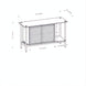 Surya Orly Cabinet, a brown and wheat brown mango wood and paper cabinet with two patterned doors and open shelving.