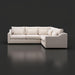 Surya Pedersen Left Arm Facing Sectional in light beige polyester with five matching pillows.