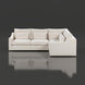 Cream left-arm-facing sectional sofa with five matching pillows and a modern design.