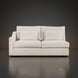 Surya Pedersen Left Arm Facing Sectional in light beige polyester with two cushions and pillows.