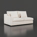 Surya Pedersen Left Arm Facing Sectional in light beige polyester with two seat cushions and two back pillows.