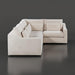 Surya Pedersen Left Arm Facing Sectional in light beige polyester with five pillows.