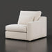 Surya Pedersen Left Arm Facing Sectional piece in light beige polyester with a single throw pillow.
