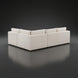 Modern light beige fabric sectional sofa with a low profile and clean lines.