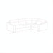 Surya Pedersen Left Arm Facing Sectional, brown polyester upholstery, brown poplar base, with five pillows.