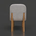 Surya Pico Dining Chair with taupe polyester-linen upholstery and brown rubber wood base.