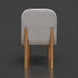 Surya Pico Dining Chair with taupe polyester-linen upholstery and brown rubber wood base.