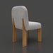 Surya Pico Dining Chair with taupe polyester-linen upholstery and brown rubber wood base.