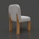 Surya Pico Dining Chair with taupe polyester-linen upholstery and brown rubber wood base.