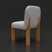 Surya Pico Dining Chair with taupe polyester-linen upholstery and brown rubber wood base.