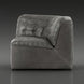 Surya Oryan RYAN-006 black leather modular sofa with tufted back and pine base.