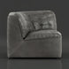 Surya Oryan RYAN-006 black leather modular sofa with quilted back and pine base.